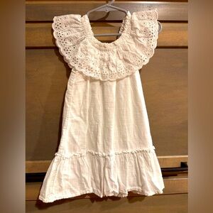 Toddler Girls White Cotton Dress
